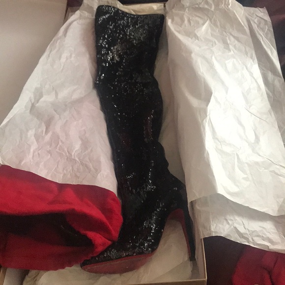 Christian Louboutin thigh high Sequence boots - Picture 3 of 7